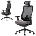 COLAMY ATLAS-01 Ergonomic Office Chair, High Back Office Executive Desk Chair, Mesh Office Chair Lumbar Support with Adjustable Headrest and 4D Arms, Slide Seat, Tilt Lock-Darkgrey