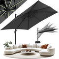 HOTEEL 10ft Patio Umbrella Outdoor Square Large Cantilever Windproof Offset and Heavy Duty Sun Umbrella for Garden Deck Pool，Gray