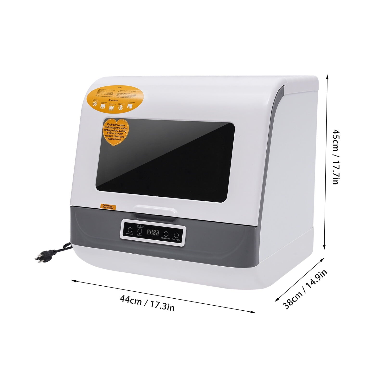 1 PCS Stainless Steel Countertop Dishwasher, Portable Countertop Dishwasher, Mini Dishwasher, Voltage: 110V, Rated Power: 800W, Frequency: 60Hz, Maximum Water Consumption: 8L/2.11Gal