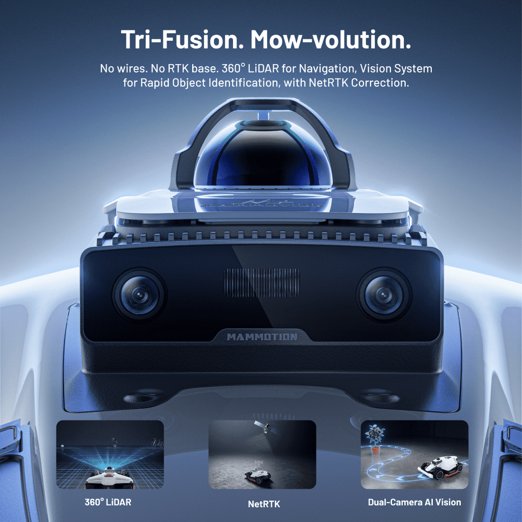 Mammotion LUBA 3 AWD 3000 Robot Lawn Mower, 0.75 Acres,360° LiDAR+RTK+AI Vision Tri-Fusion Positioning,1.0-2.7in Cut